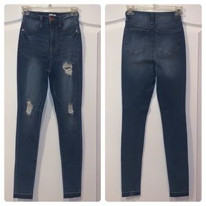 Love Fire High Waisted Skinny Jeans Distressed